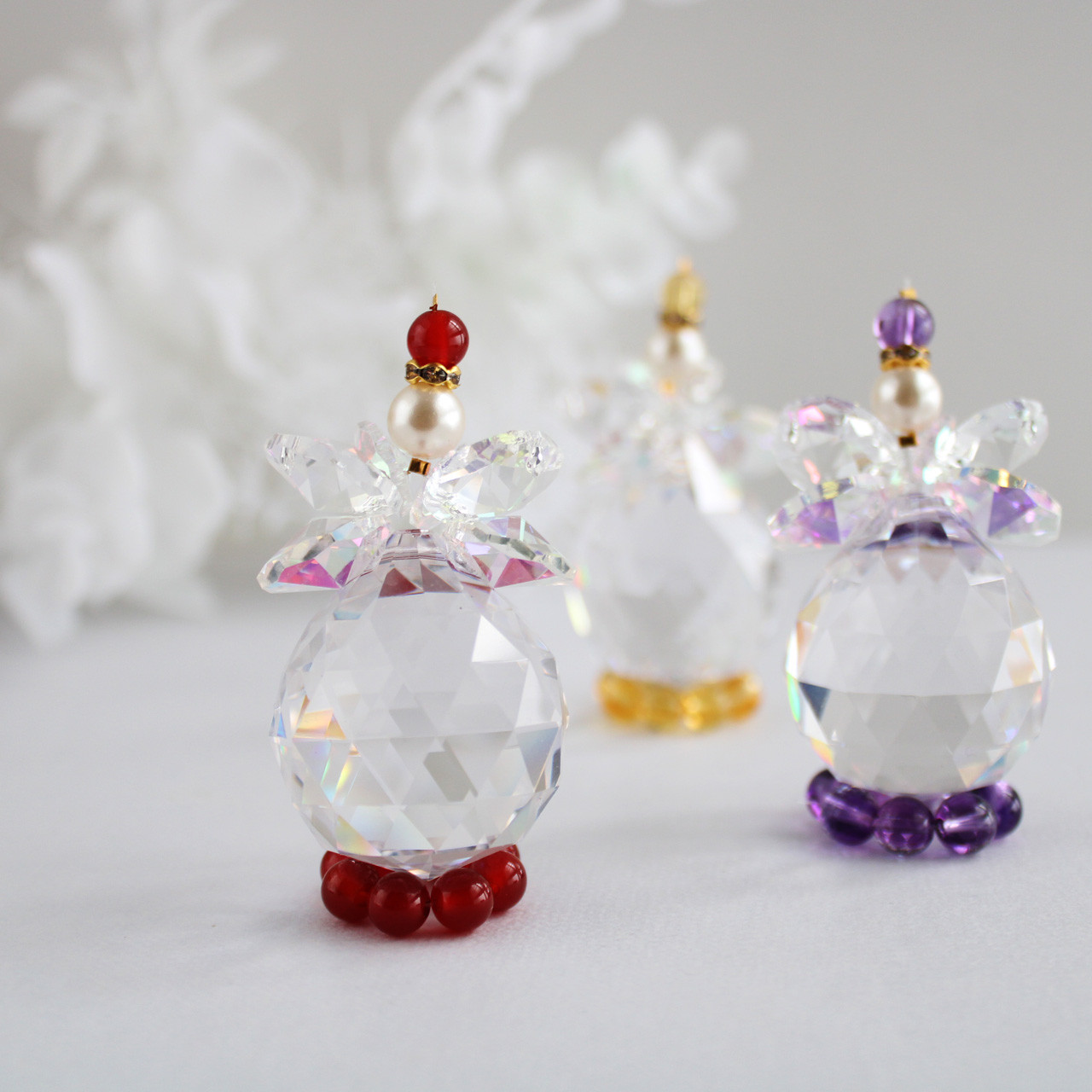 置き型高品質✴︎誕生石で選べる♪お座り天使のサンキャッチャー［受注制作］省スペースに飾れる♪引越祝い、母の日に