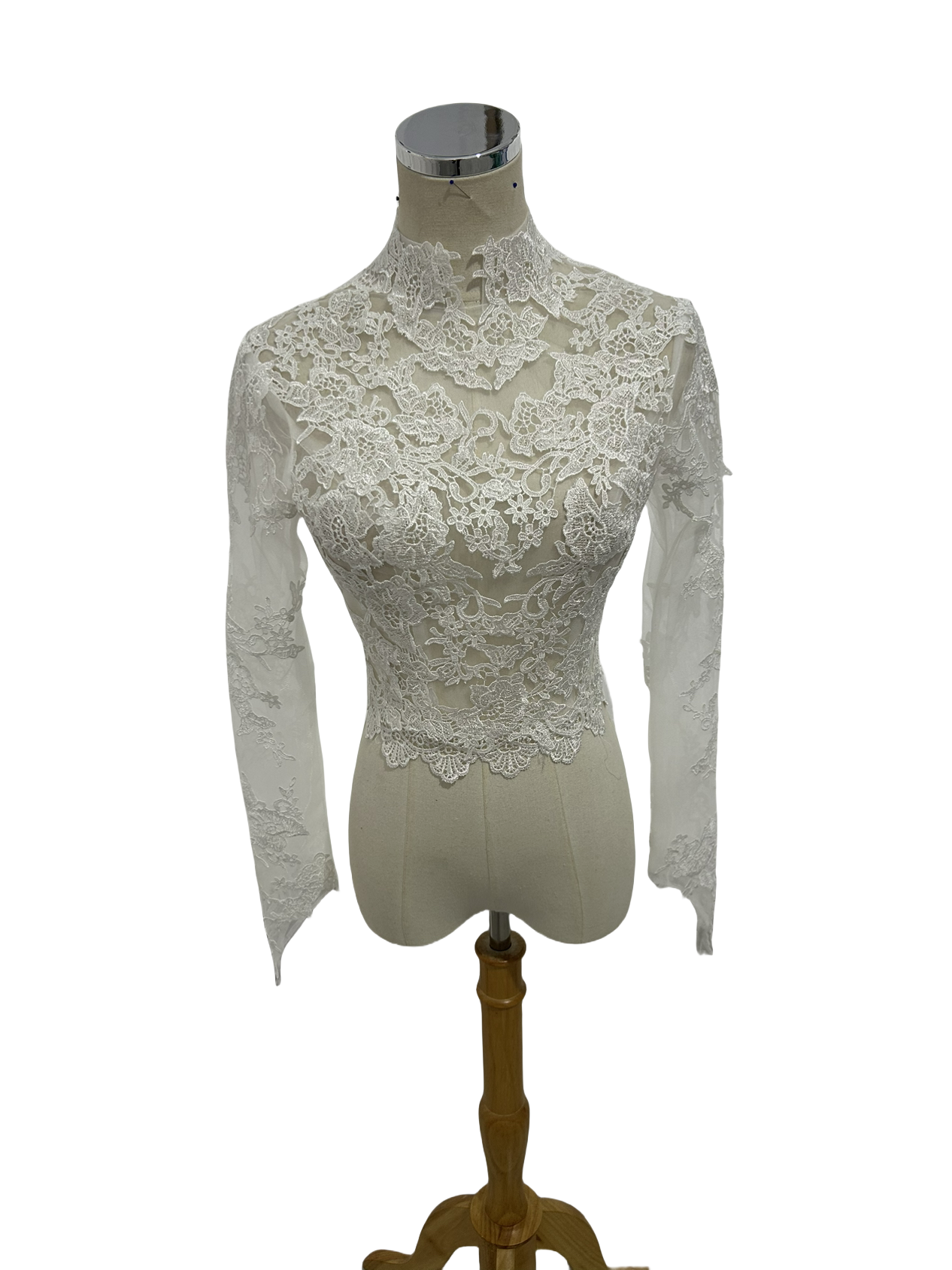 ウエディングドレス 長袖　 可憐な花刺繍のトップス ボレロ