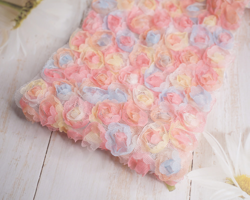 ステンレス製バラ　ピンク色×レース柄　1輪 08直前!】SPバラ ピンクレース(大輪カップ咲き)60cm ひまわり