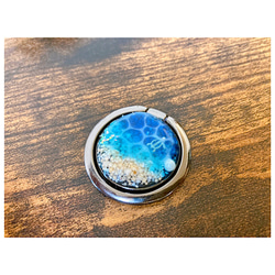 ハワイアン♡海のスマホリング✨　レジン　海塗り　iPhone 2枚目の画像