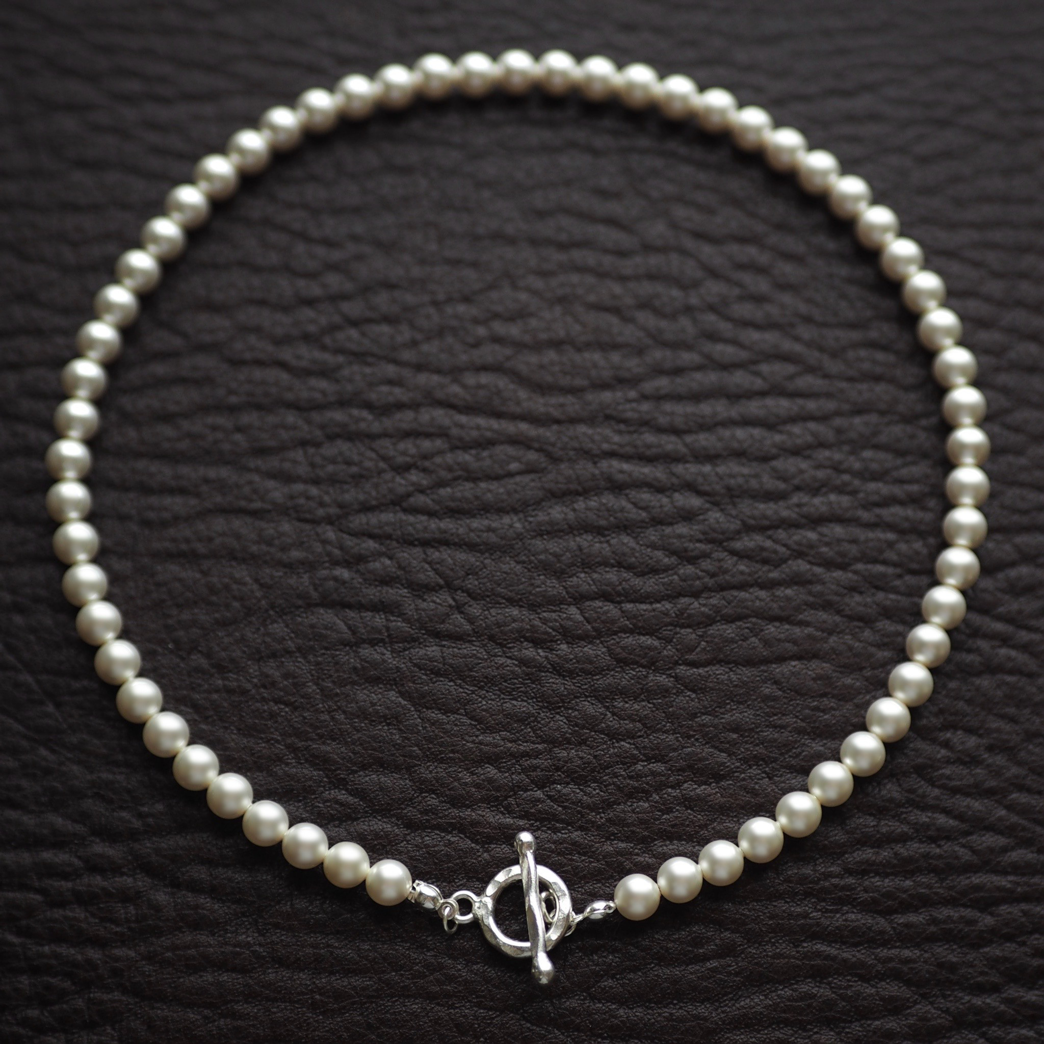 シルバー925／950＊ホワイト＊クリスタルパールのネックレス