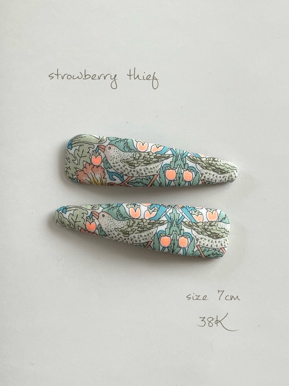 【再販】リバティ ストロベリーシーフ パッチンピン ネオンオレンジ ７cm 1枚目の画像