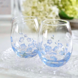 ネモフィラガーデンでティータイム♪ブルーの花畑をグラスに閉じ込めました 1枚目の画像