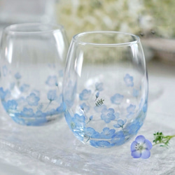 ネモフィラガーデンでティータイム♪ブルーの花畑をグラスに閉じ込めました 2枚目の画像