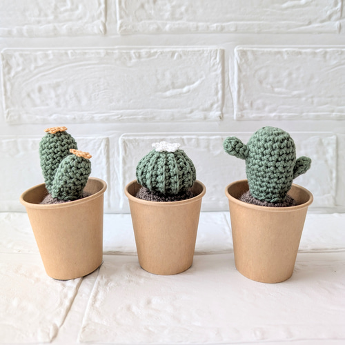 手編みのサボテン3種セット(送料込) 多肉植物 毛糸の雑貨屋 na.tu 通販