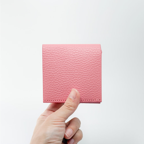 ピンク】コンパクトウォレット『migaru1ver.2』 小さなお札が折れない