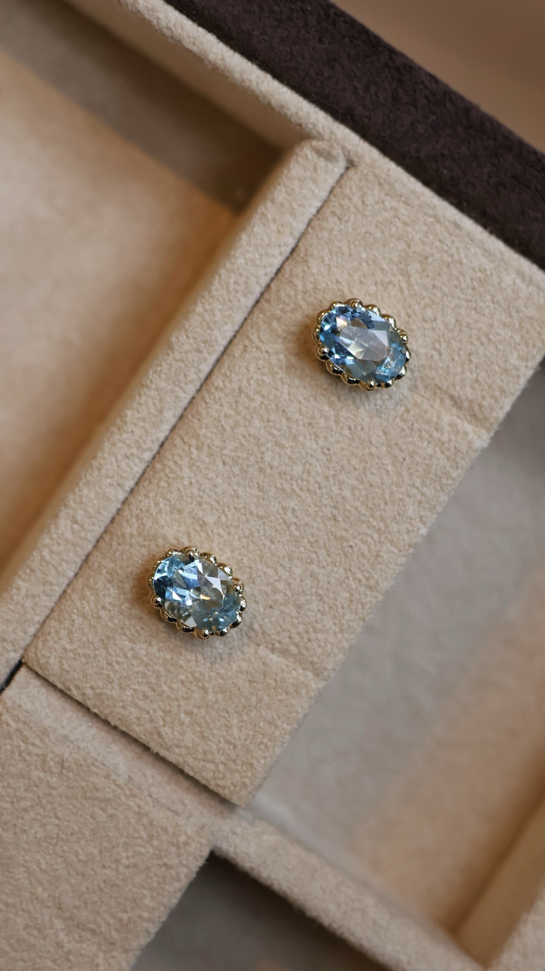 アクアマリンピアス1.3ct　k18