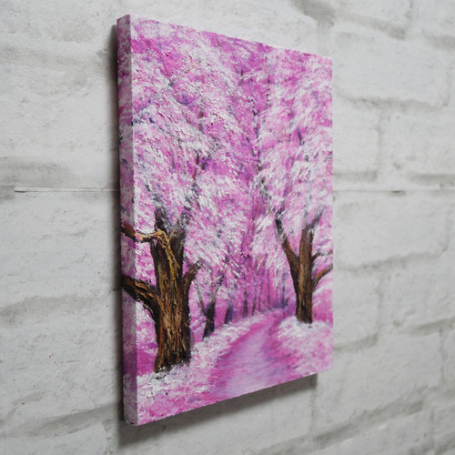 油絵 油彩 油彩画 絵 絵画【春の桜】 絵画 HR 通販 18949368