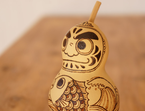 ひょうたんアート だるま 鯛 立体・オブジェ gane工房 通販 18949411