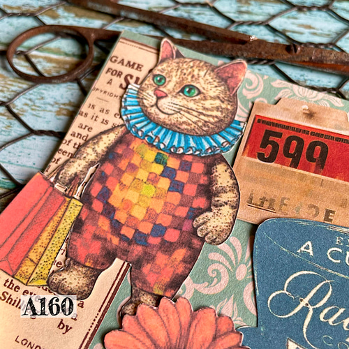 猫のジャンクジャーナル　コラージュ　おすそ分け　紙もの　ラベル　素材　絵本 猫のジャンクジャーナル コラージュ おすそ分け 紙もの ラベル