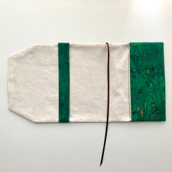 【文庫サイズ】抽象画みたいなグリーンのブックカバー 2枚目の画像