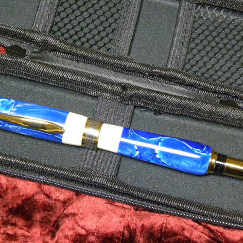 本象牙&ブルーセルロイドの万年筆 ペン・筆記用具 historical flute
