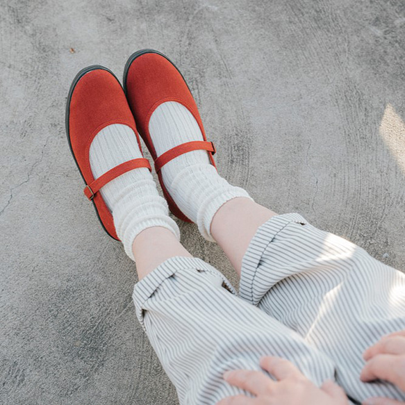 大人の着回しシューズ・ストラップシューズ【レッド】 靴 シューズ 7枚目の画像