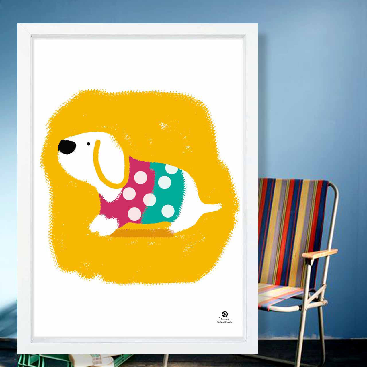 仔犬　イヌ　お気に入り9400件突破　イラスト　ポスター　アート  　アートポスター　タペストリー　3159