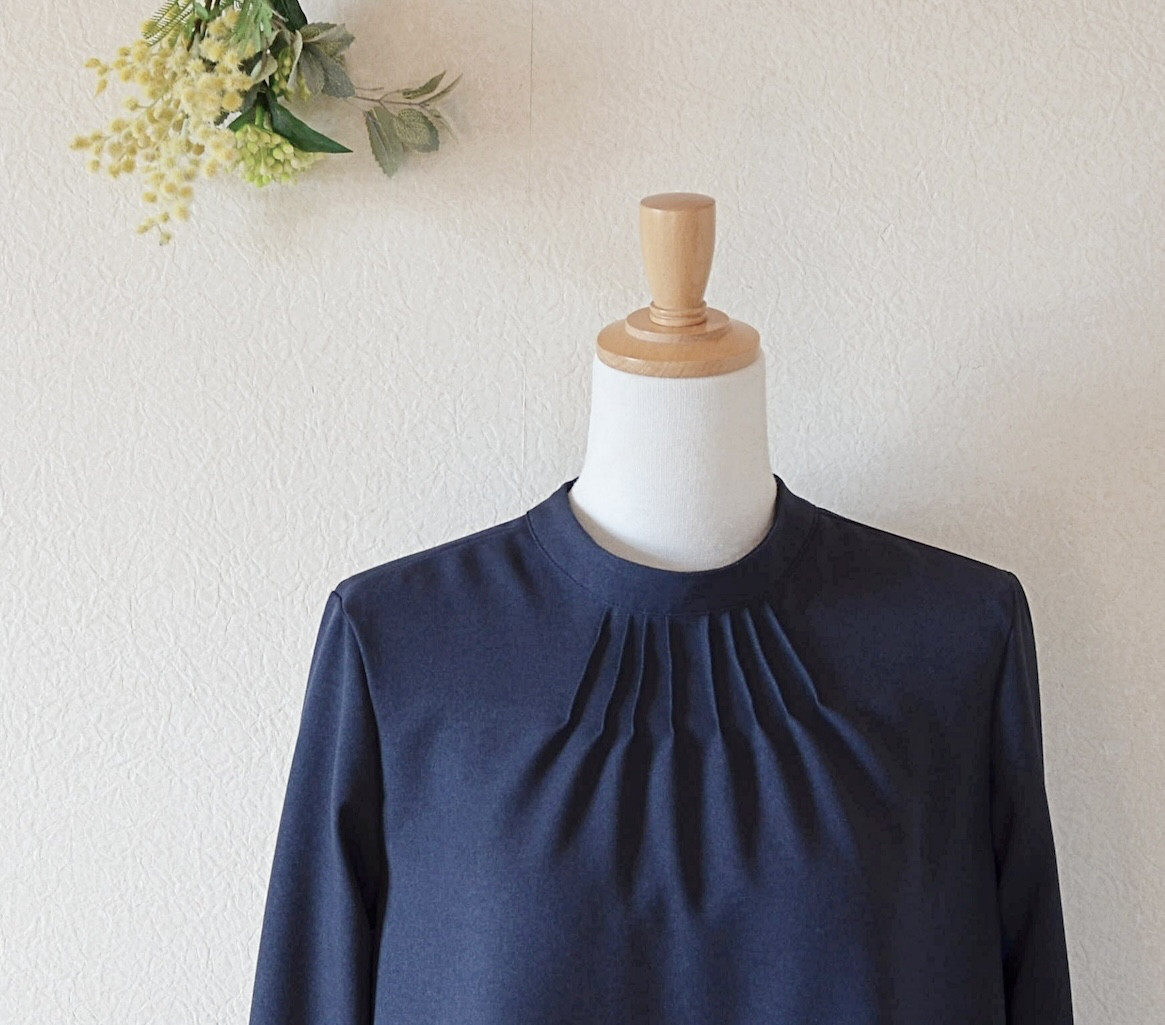 【受注制作】新色ネイビー　フォーマルやおでかけに　ハイネックワンピース　入学式　卒業式 7,920円