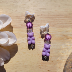 子供 ビーズ イヤリング ♡薄紫ハート♡ 子供 ビーズ イヤリング ♡薄紫ハート♡ 【公式通販】