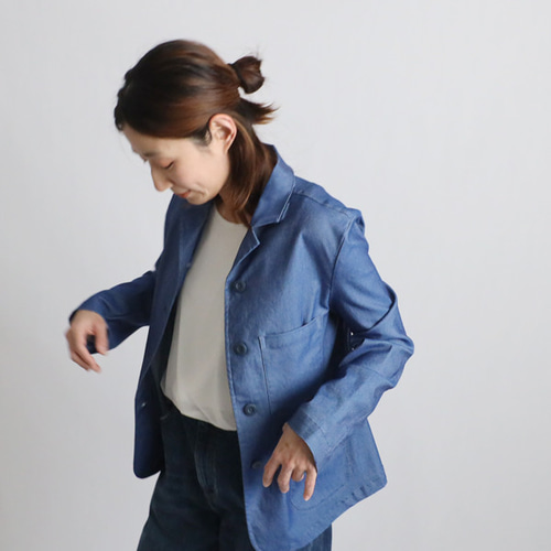デニムブルー バルーン袖ジャケット ジャケット レディース 春 秋 アウター デニム Gジャン 長袖