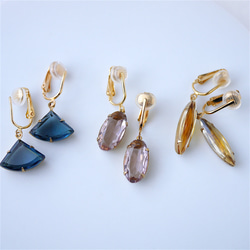 ヴィンテージビジューのイヤリング　vl-02 sapphire 8枚目の画像