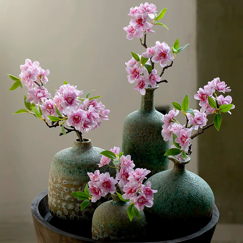 陶器製の風景花瓶 約30cm 陶器製の風景花瓶 約30cm