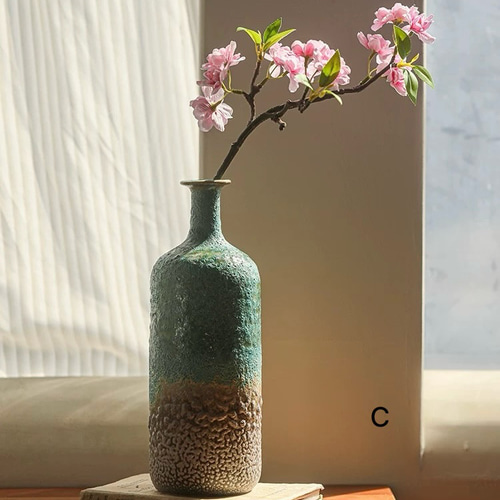 ひな祭りや春のインテリアに最適な高品質桃の花と陶器製花瓶