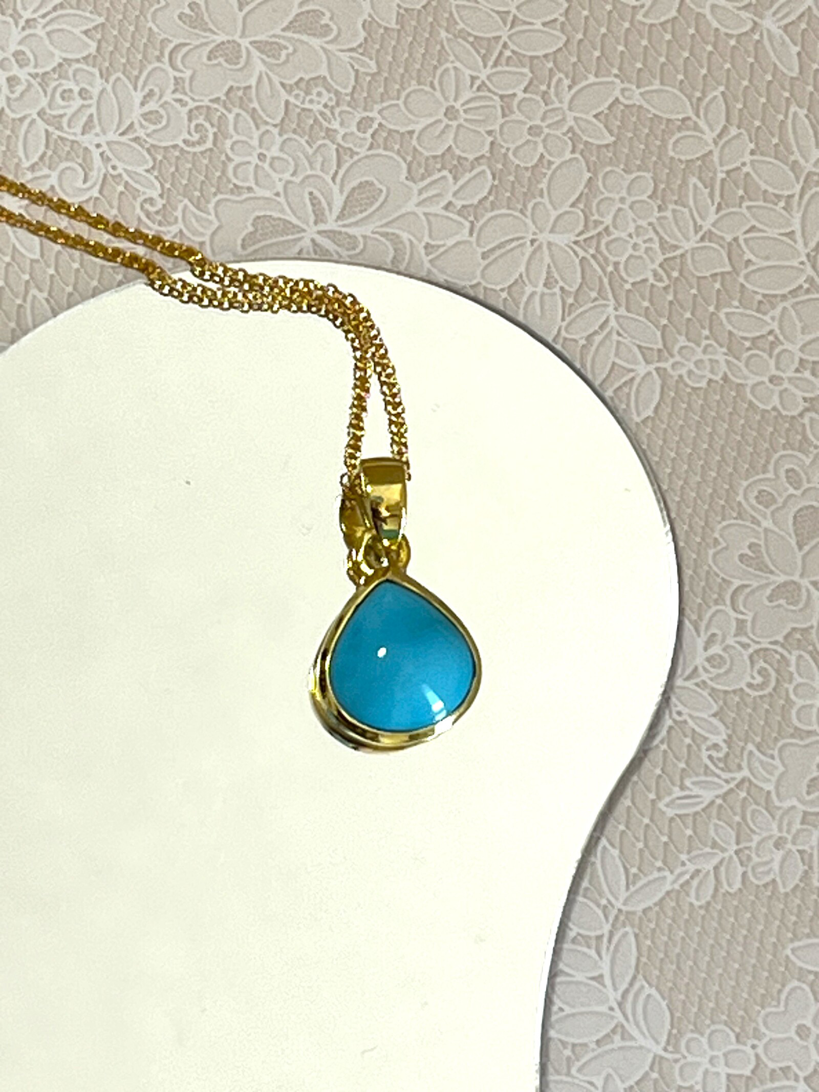 ターコイズのネックレス　14kgf