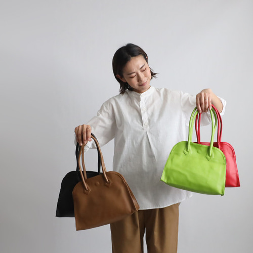 送料無料）上質シュリンク PUレザー トート ハンド バッグ 鞄 肩掛け