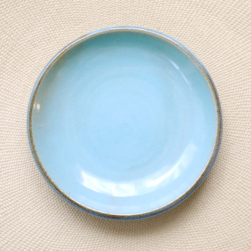 SALE】こっくり水色釉薬の中皿 縁錆 中皿 TSUCHI-HANAKI 通販 18950624