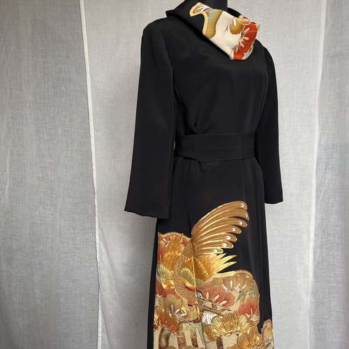 フォーマルドレス 留袖 着物リメイク 鳳凰 金 結婚式 パーティー