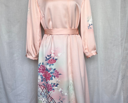 フォーマルドレス 訪問着 リメイク 結婚式 パーティー 桜色リボン