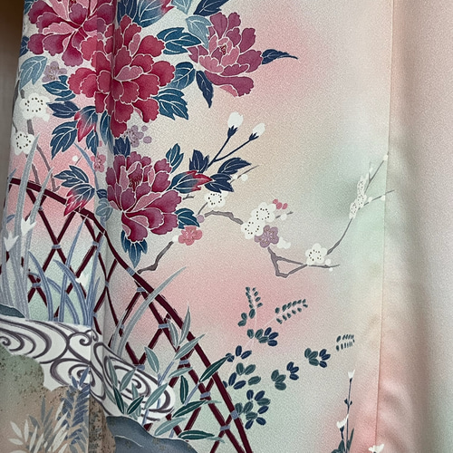 薄紫色花柄訪問着リメイクボレロ付きワンピースドレス 2026年最新】訪問着