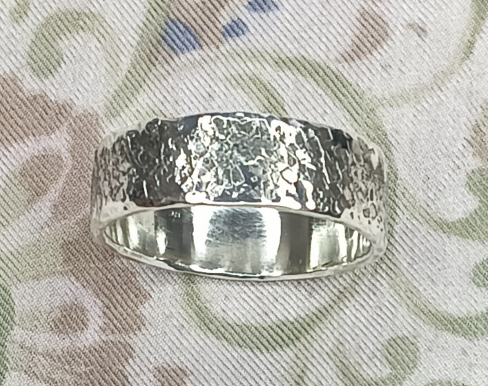 大きなサイズのシルバーリング　鍛造・ハンドメイド　＃30　　30号 FORGED RING02