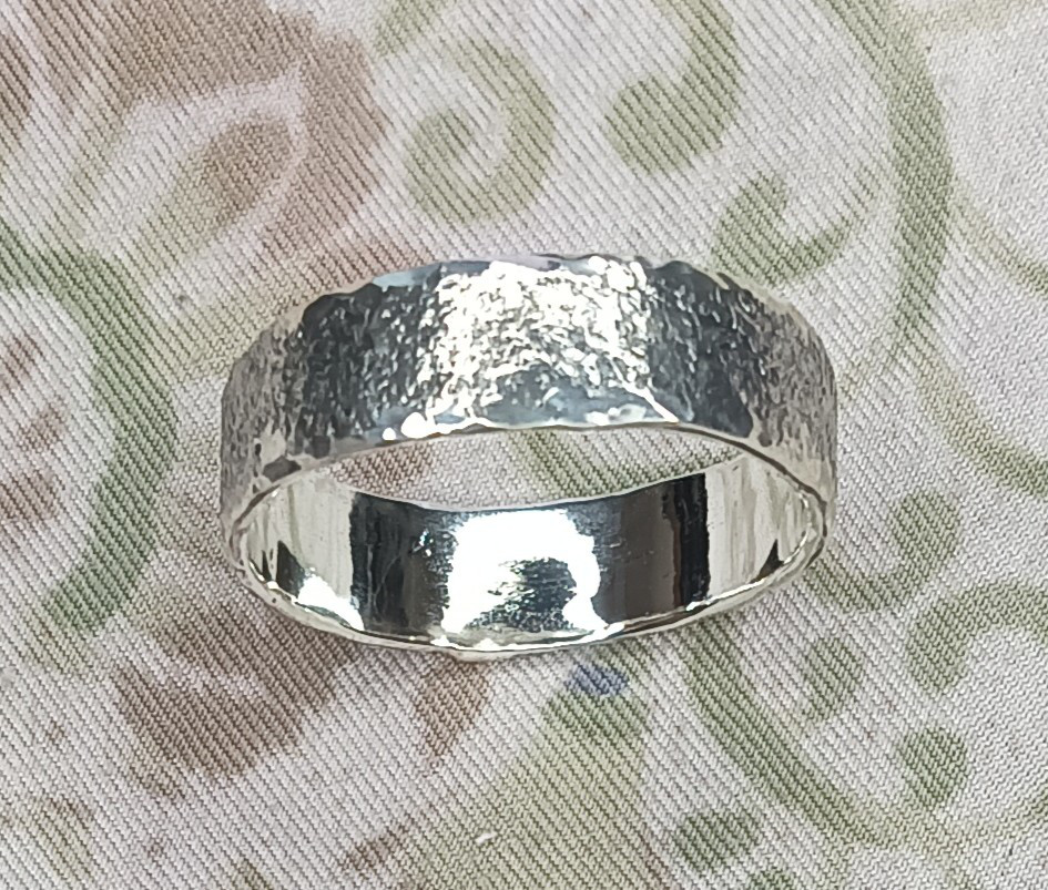 大きなサイズのシルバーリング　鍛造・ハンドメイド　＃33　　33号 FORGED RING03