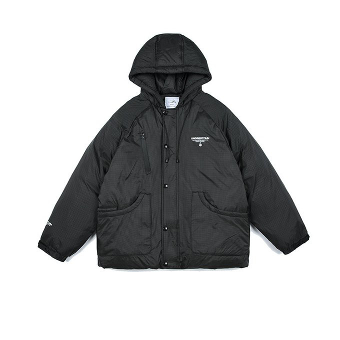 秋冬新品 フード付き綿入れジャケット メンズ 無地 レトロ 暖かい服 アウトドアアウターコート ゆったり