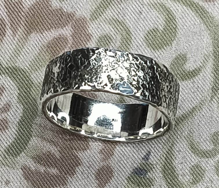 大きなサイズのシルバーリング　鍛造・ハンドメイド　＃28　　28号 FORGED RING04