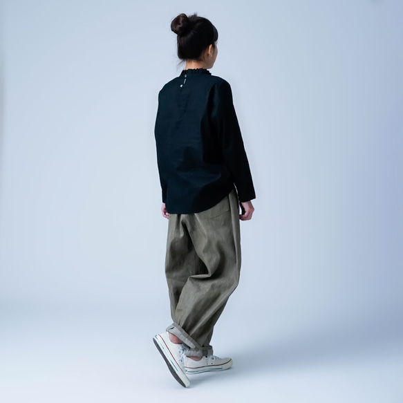 【soco】ゆったりボリューム カラーデニム サーカスパンツ ／ モカベージュ b025d-mcg2 8枚目の画像