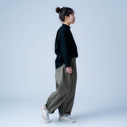 【soco】ゆったりボリューム カラーデニム サーカスパンツ ／ モカベージュ b025d-mcg2 7枚目の画像