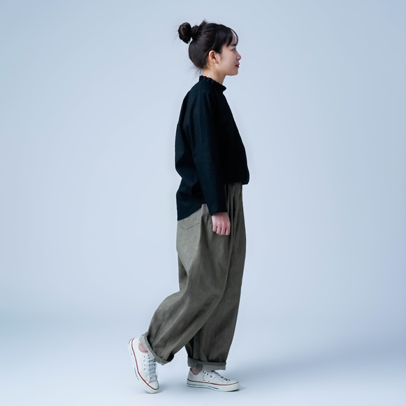 【soco】ゆったりボリューム カラーデニム サーカスパンツ ／ モカベージュ b025d-mcg2 7枚目の画像