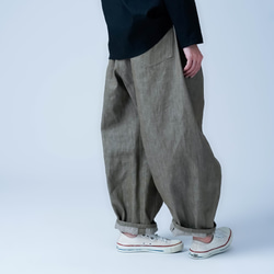 【soco】ゆったりボリューム カラーデニム サーカスパンツ ／ モカベージュ b025d-mcg2 6枚目の画像