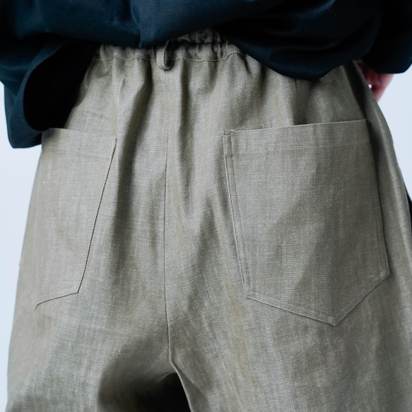 【soco】ゆったりボリューム カラーデニム サーカスパンツ ／ モカベージュ b025d-mcg2 13枚目の画像