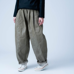 【soco】ゆったりボリューム カラーデニム サーカスパンツ ／ モカベージュ b025d-mcg2 9枚目の画像