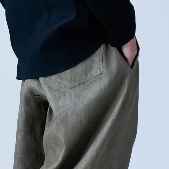 【soco】ゆったりボリューム カラーデニム サーカスパンツ ／ モカベージュ b025d-mcg2 12枚目の画像