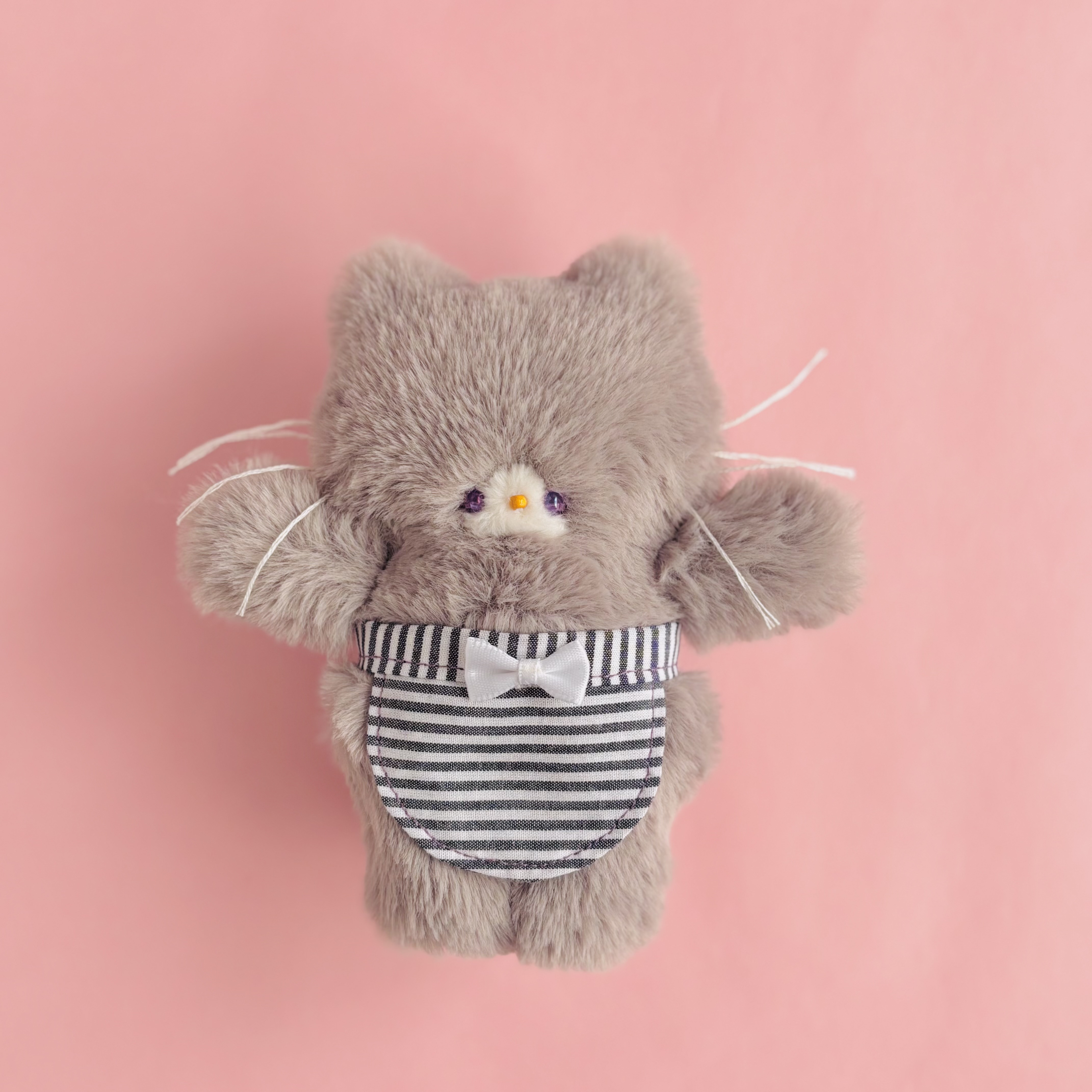 お手伝いするょ！パープルアイのグレーちゃん♡手のひらサイズのぬいぐるみ♡③