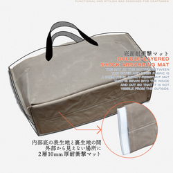 A4サイズ横型トート ネイビー帆布 x イタリア革CA ハンドル長さ選択可機能性多数 収納仕分けで仕事の相棒を 9枚目の画像