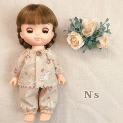 26cmドール用 ボタン練習パジャマ 3色展開 ソランちゃん レミンちゃん