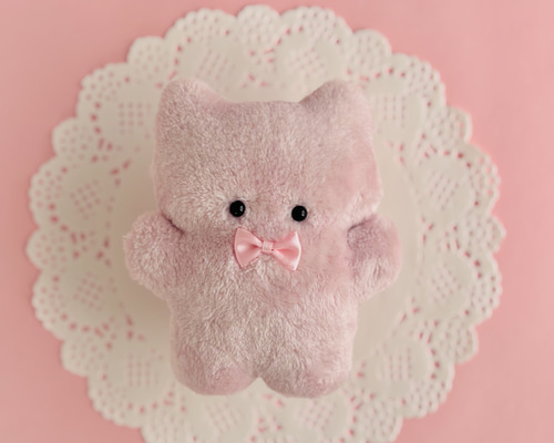 桃色のネコティ♡手のひらサイズのぬいぐるみ④ ぬいぐるみ ぴょんの助
