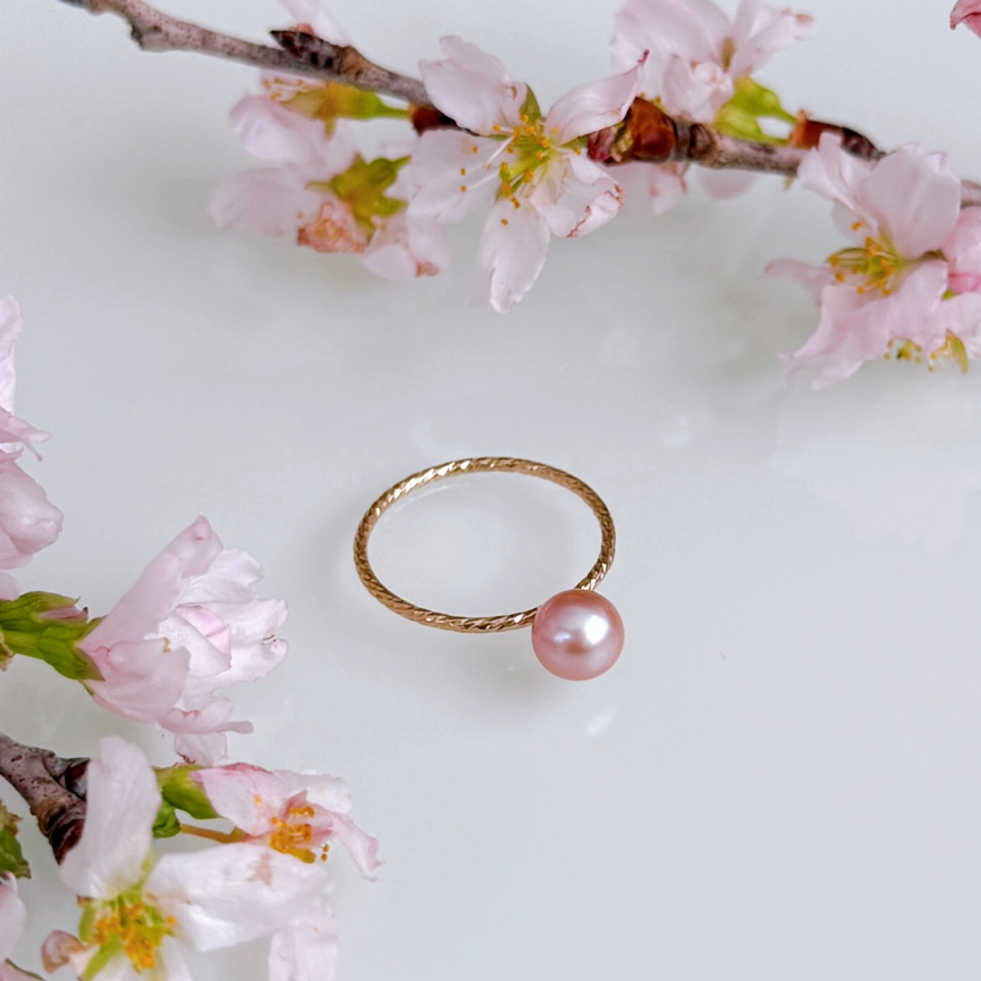 【パール＆リングサイズ選べる】桜色 ピンク 淡水パール リング 指輪   14kgf 誕生日 プレゼント　母の日 ギフト