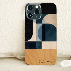 天然木♡名入れ♪ INDIGO BLUE ART iPhoneケース アート スマホケース