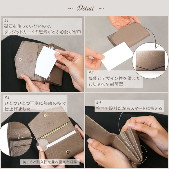 50枚収納 名刺入れ レディース 薄型 牛本革 大容量 名刺ケース 薄い スリム  / LM2 6枚目の画像
