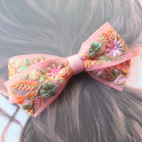 インド刺繍リボンの髪飾り 選べるパーツ ヘアアクセサリー その他ヘア