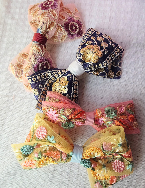 no.57 ハンドメイド　刺繍リボンとフリンジのアンティーク調ヘアアクセサリー no.57 ハンドメイド刺繍リボンとフリンジのアンティーク調ヘアアクセサリー